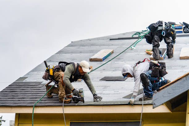 Professional Roofing technician working in Ivanhoe, CA